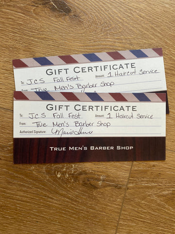 2 haircuts Gift Certificates to True Men's Barbershop - Lot 1