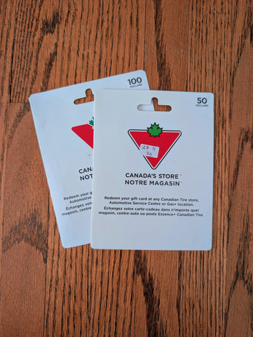 $150 Canadian Tire Gift cards