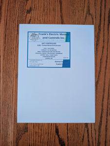 $150 gift certificate - Frank's Electric