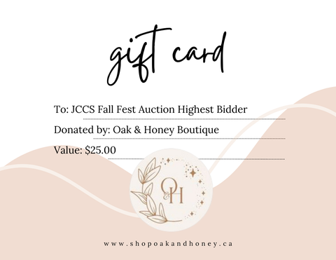 $25 Oak & Honey Gift Card