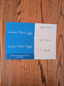 2 x $25 Lowden's Feed Supply Gift Certificates