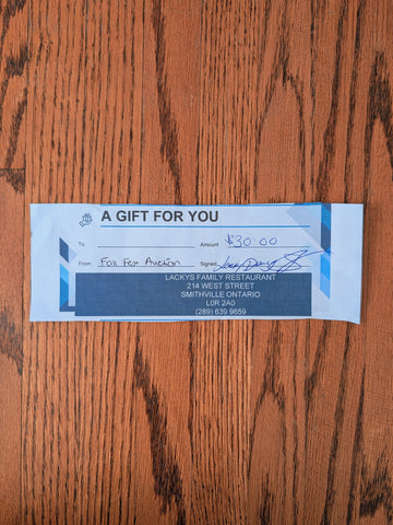 $30 Lacky's Restaurant gift certificate