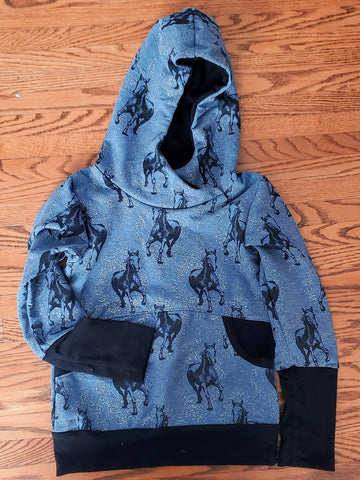 6 to 9 year Grow with me Horse Hoodie