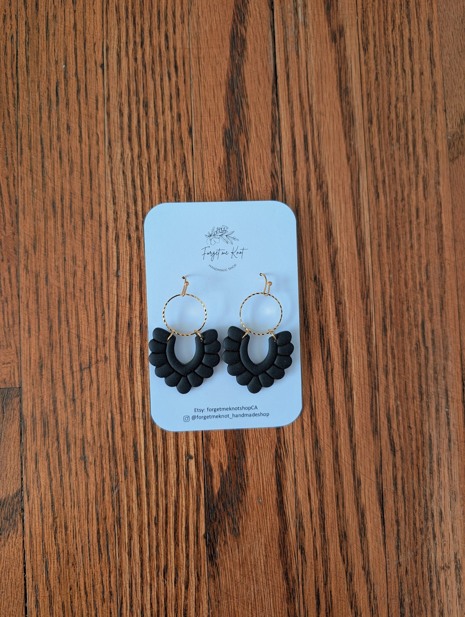 Black and Gold Hooped Earrings