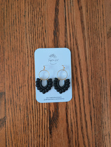 Black and Gold Hooped Earrings