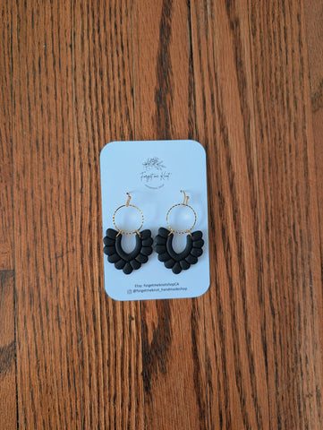 Black and Gold Hooped Earrings