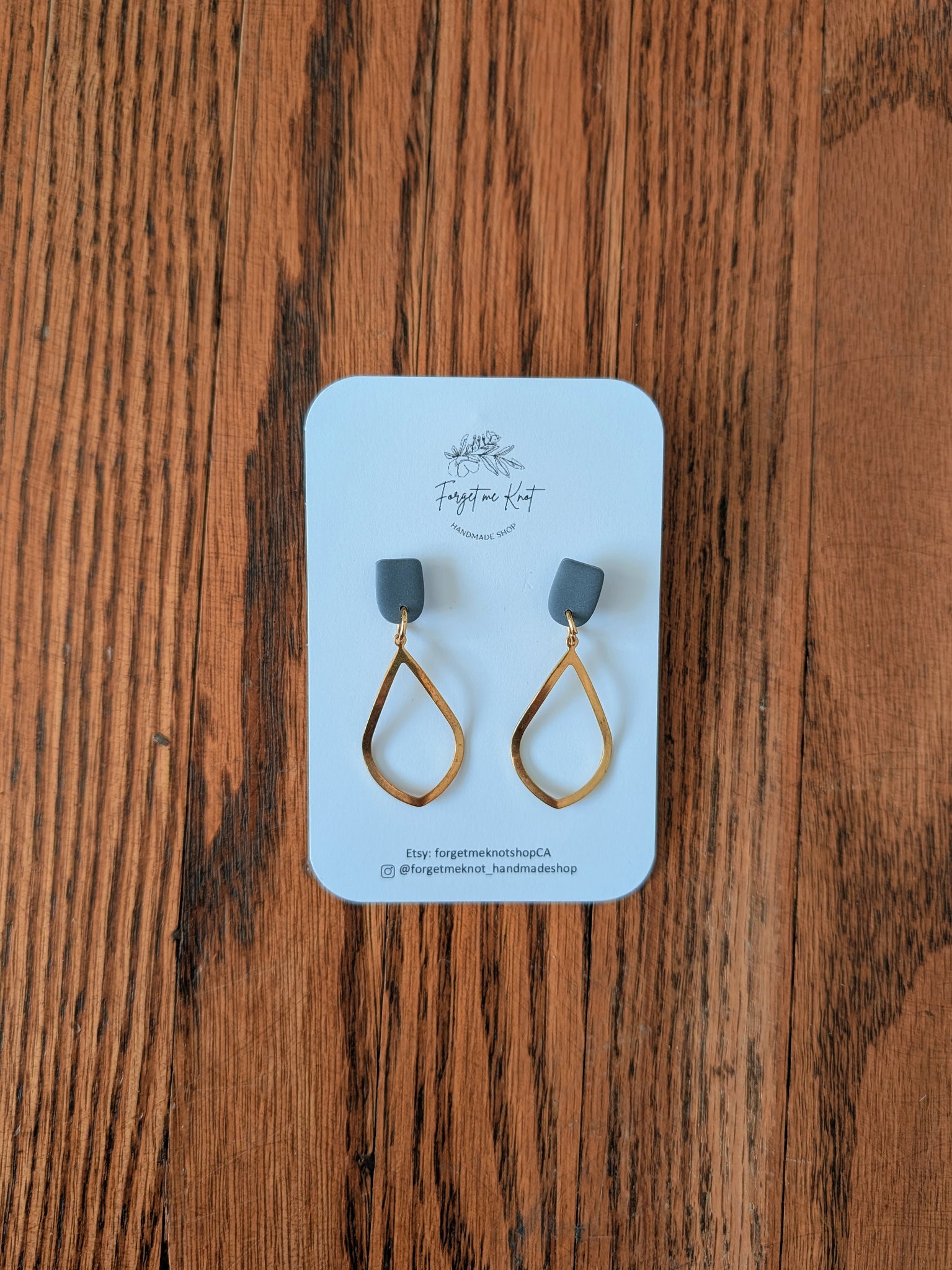 Blue and Gold Tear Drop Earrings