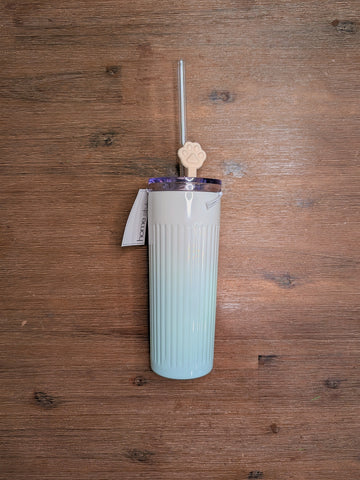 Green Tumbler with Straw