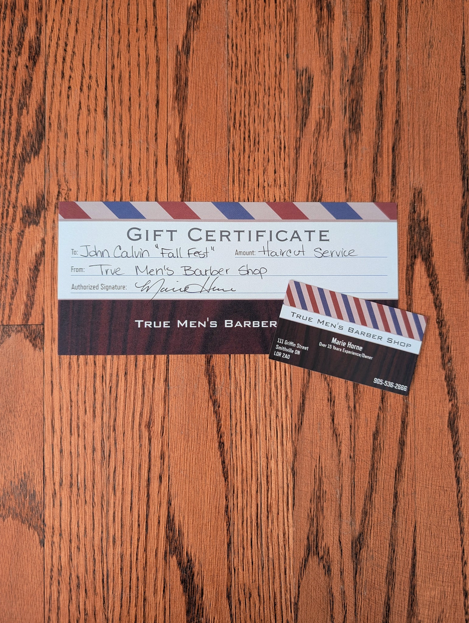 Haircut gift certificate (1)