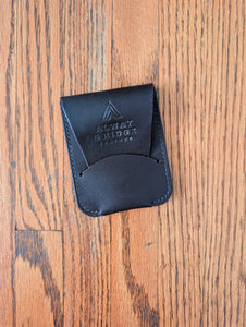 Handmade Black Leather Clip Wallet