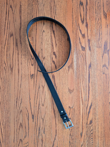 Handmade Black and Brass Leather belt