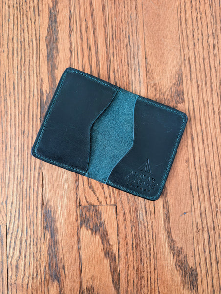 Handmade Black Leather Card Wallet