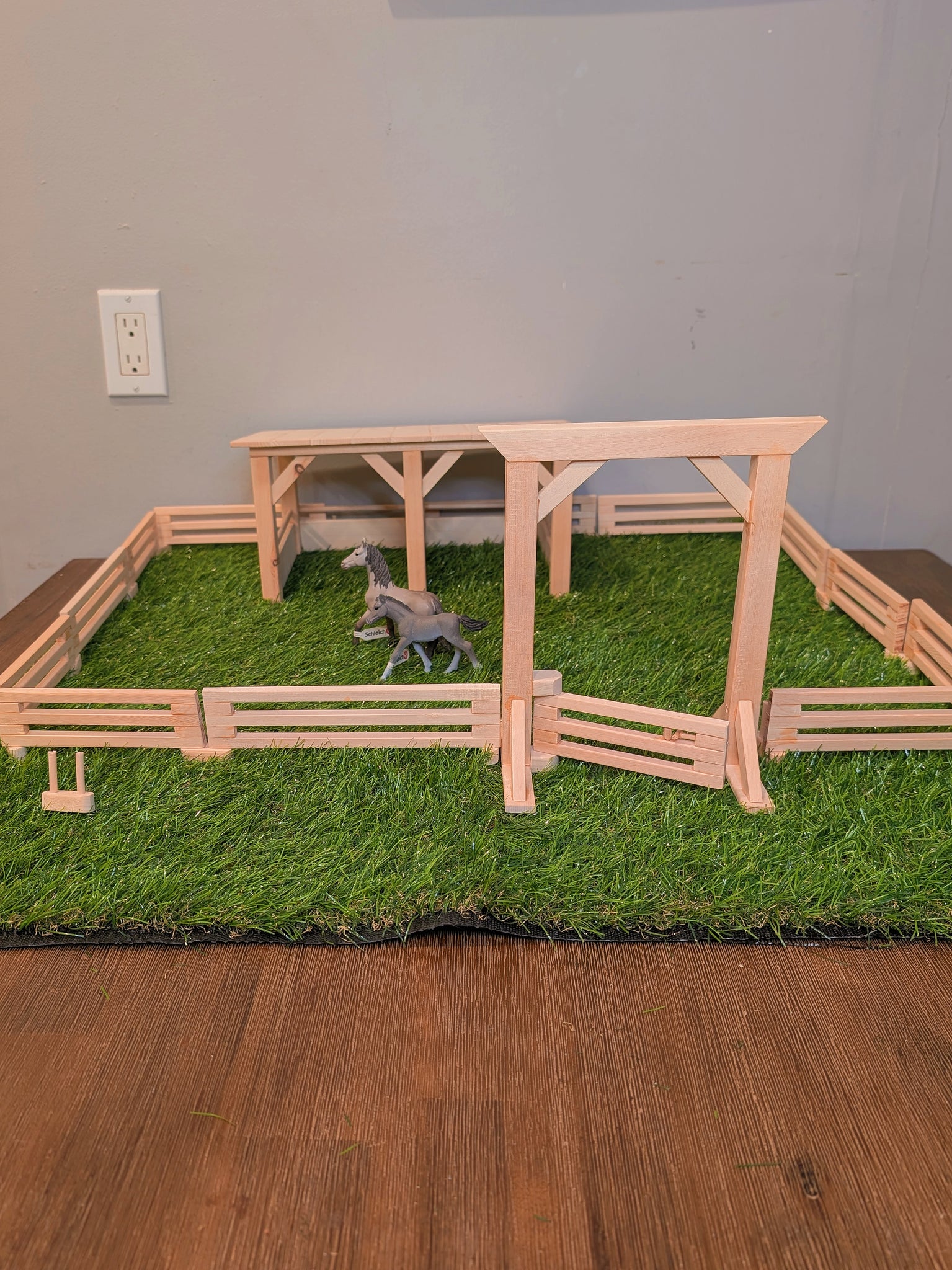 Horse Paddock with Stable and Gate