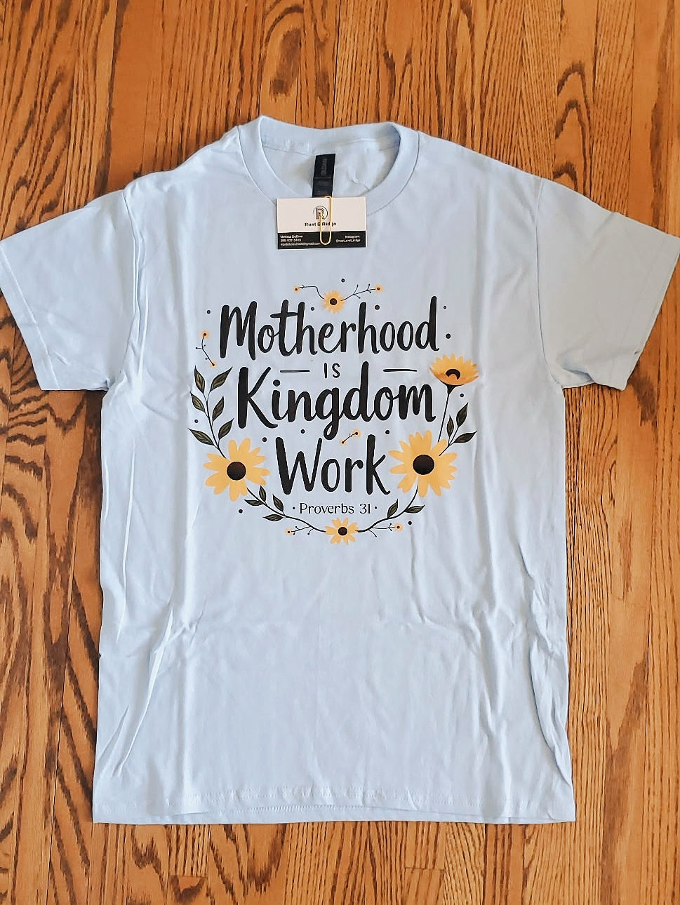 "Motherhood" Light Blue T-Shirt