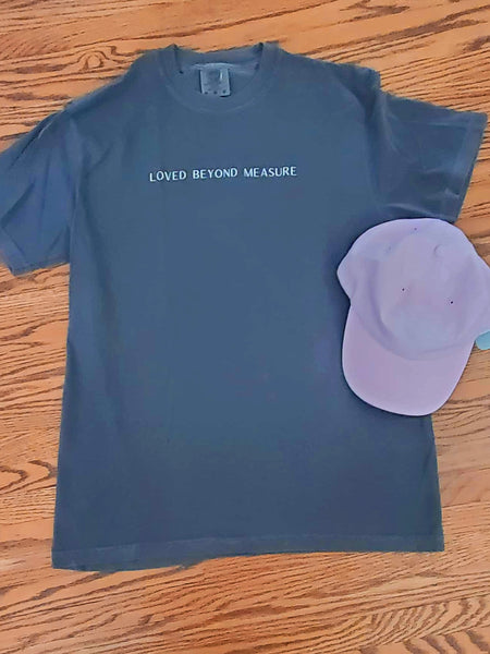 Loved Beyond Measure T-shirt and pink hat
