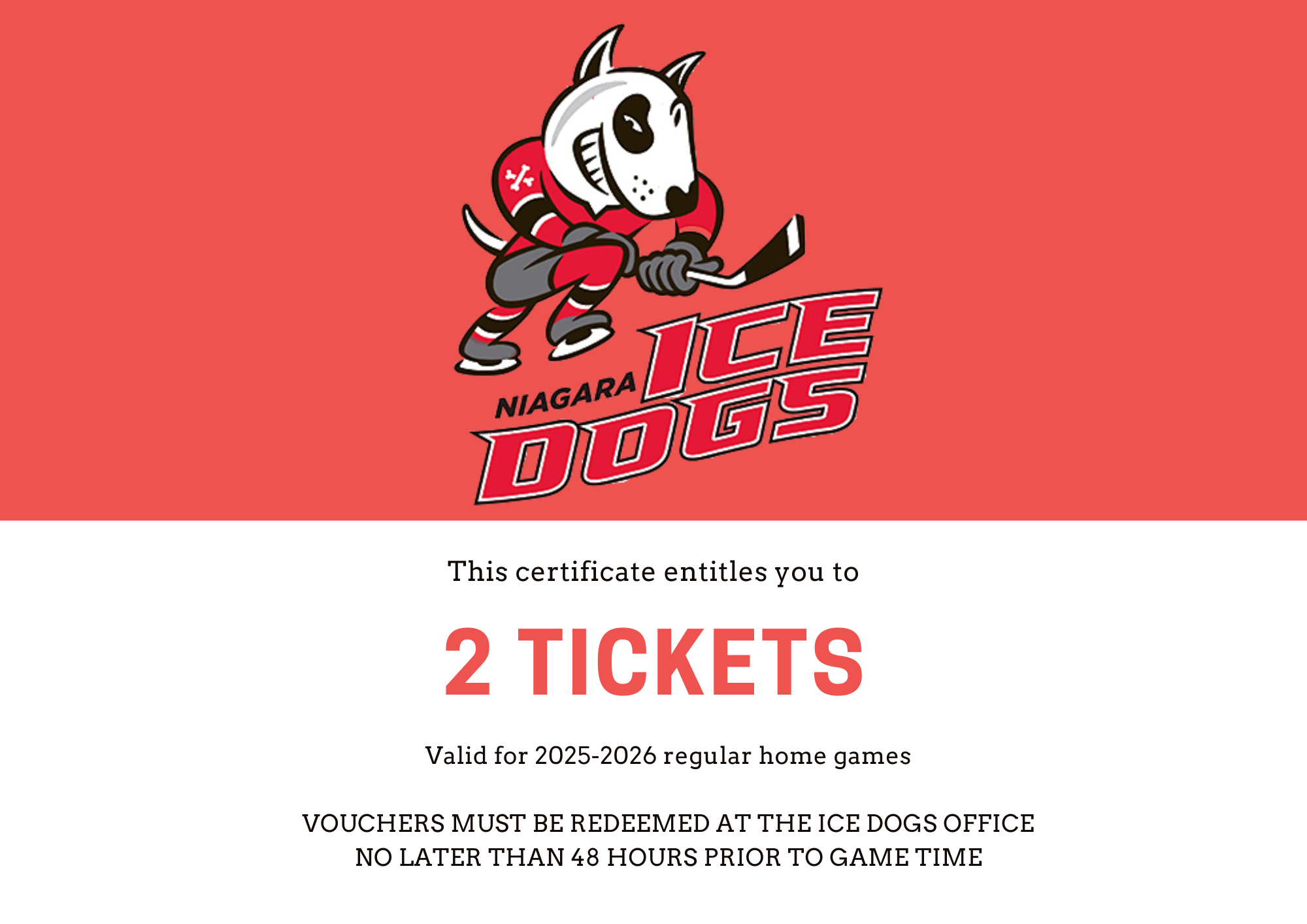 Niagara Ice Dogs - 2 tickets