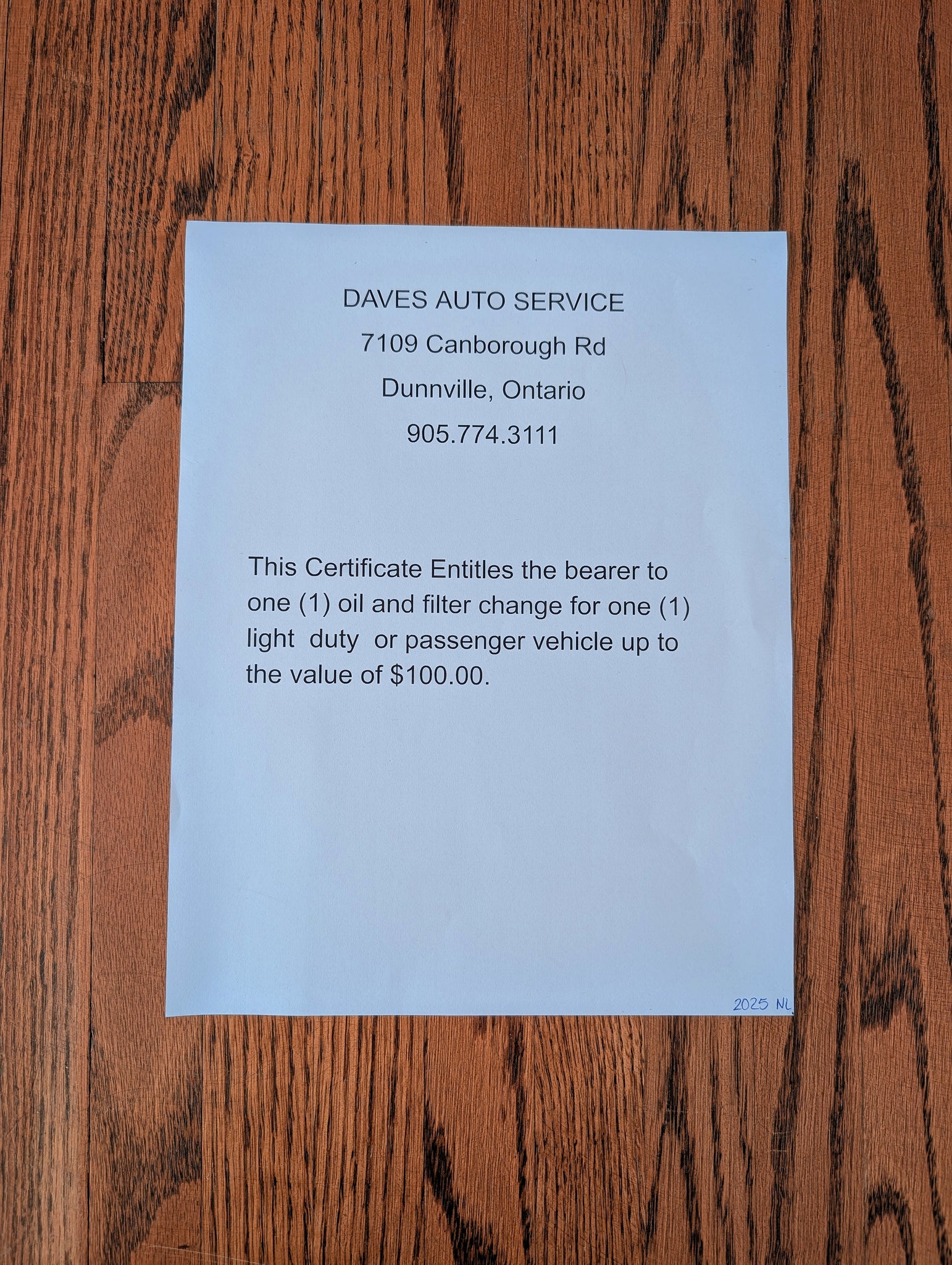 Oil Change up to $100 Value (1)
