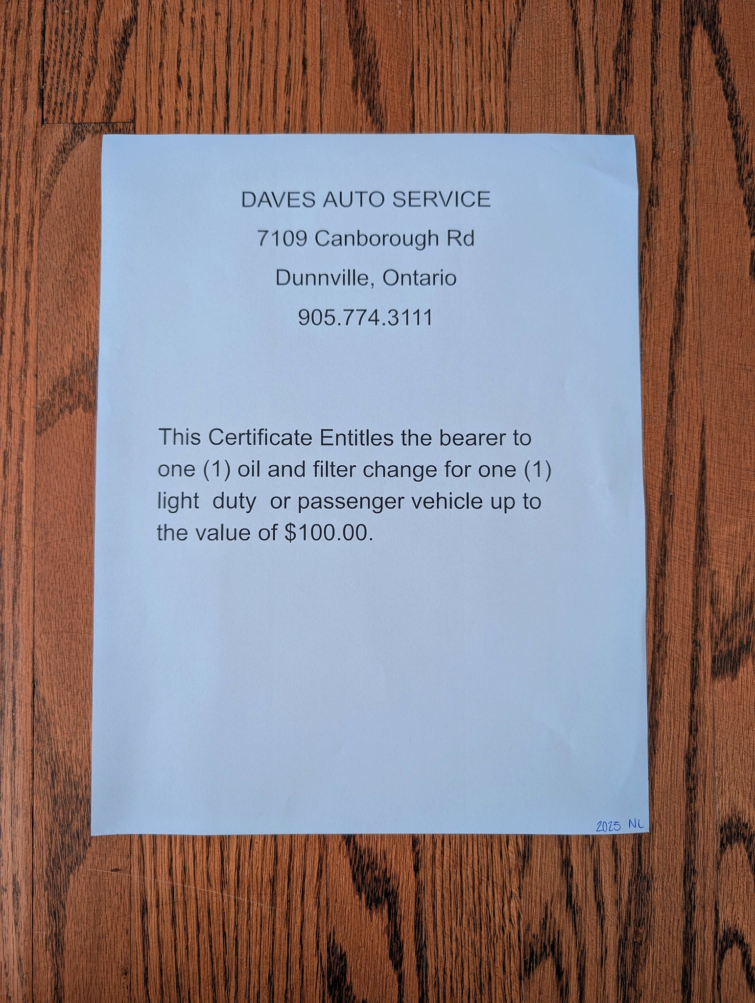Oil Change up to $100 Value (2)