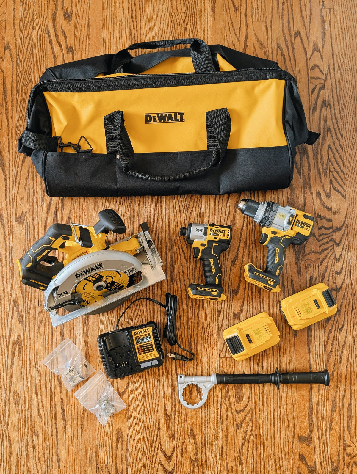 DeWalt Tool Combo, Batteries, and Bag