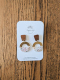Floral and Gold Dangling Earrings