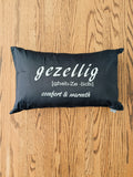 Black "Gezellig" Throw Pillow