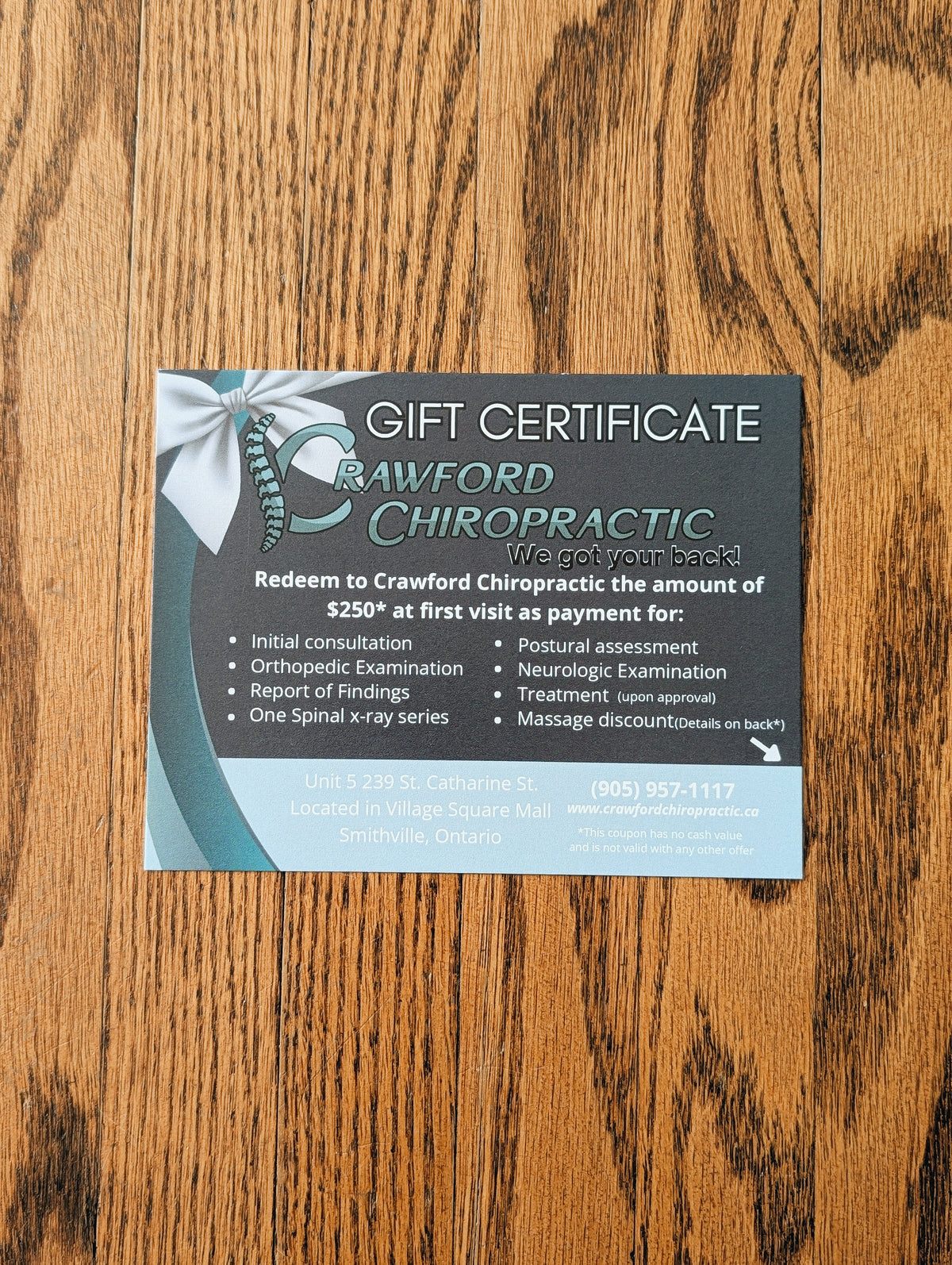 $250 Chiropractic Gift Certificate