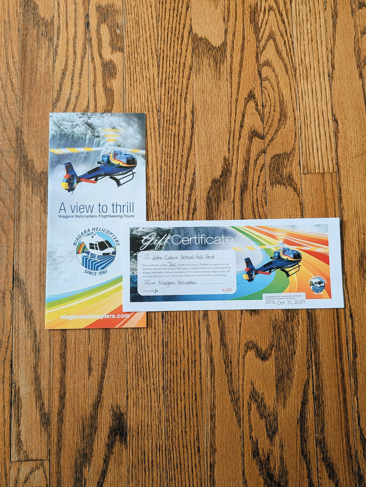 Niagara Helicopter Tour - 2 adult passes