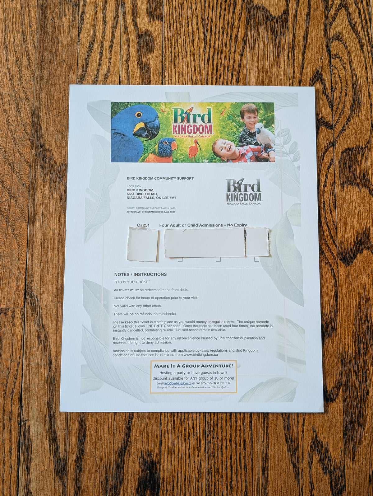 Bird Kingdom Family Pass (4 Tickets)