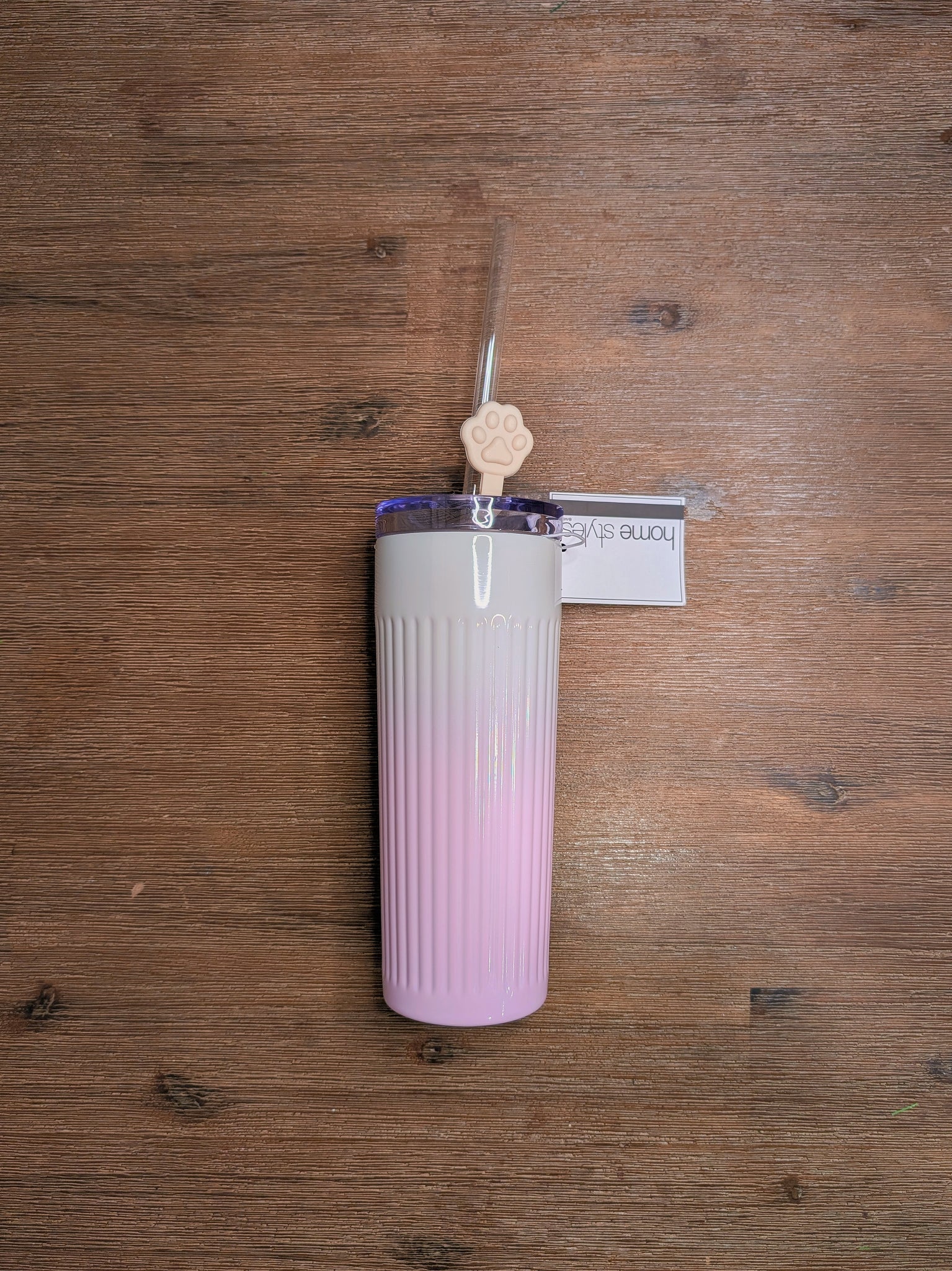 Pink Tumbler with Straw