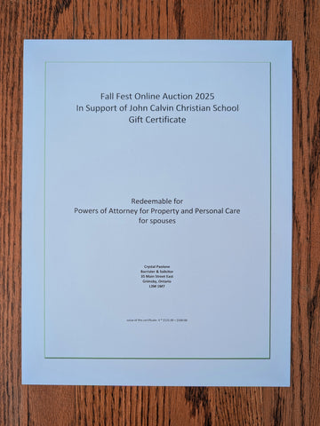 Powers of Attorney for Property and Personal Care x2 - Crystal Paolone
