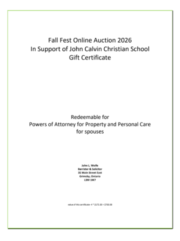 Powers of Attorney for Property and Personal Care x2 - John Wolfe