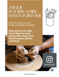 2 Hour Pottery Wheel Lesson for Four